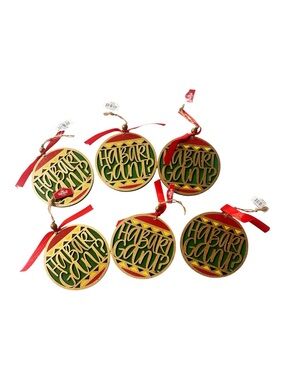 Holiday Kwanzaa 'Habari Gani?' Round Ornament Set - Red Green Gold NEW